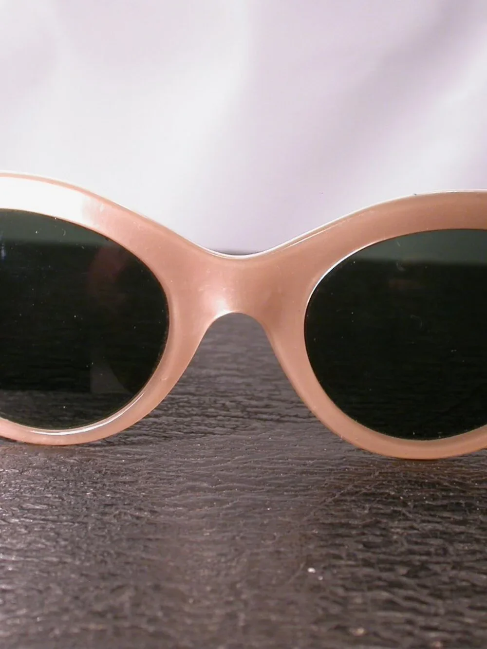 Vintage Fancy Pearl Beige Cat Eye Sunglasses Frames Made In Japan